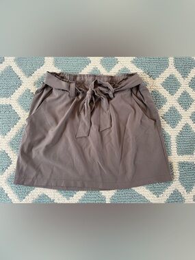 Women's Waist Tie Skirt - Taupe